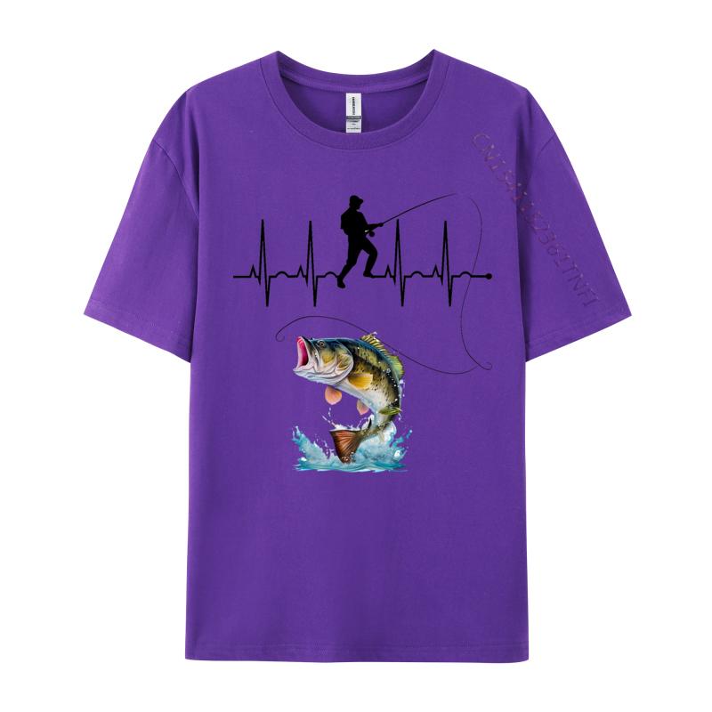 Clothing 2024 Newest Fisher Ekg Tshirts Pure Cotton Outdoor Tops Shirt for Men TShirt Group Printed TShirt