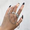 IF ME Punk Silver Color Long Chain Rings for Women Men Hiphop Tassel Butterfly Rings Set Party Jewelry Gift
