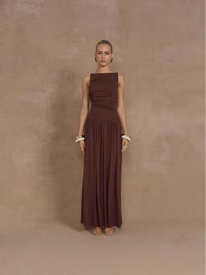 Elegant Solid Color Sleeveless Summer Dress - European & American Style