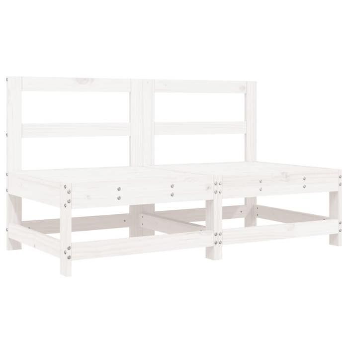 VidaXL Salon de Jardin 6 pcs, Canapés avec Repose-pied, Ensemble de Meubles avec Table Basse Patio Terrasse, Rustique, Blanc 3186537