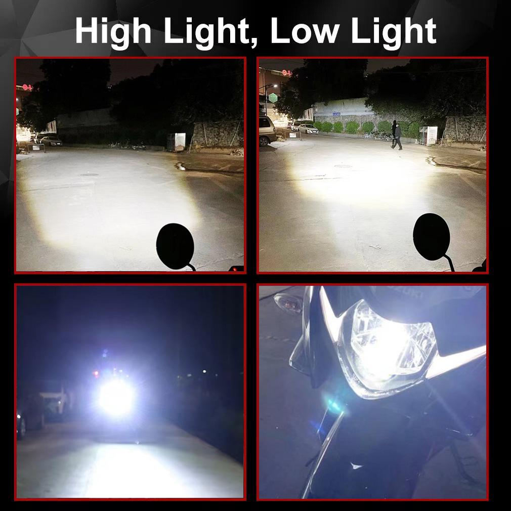 H4 LED Moto H6 BA20D LED Motorcycle Headlight Bulbs 8 Sides COB White 6000K Hi Lo Lamp Scooter Accessories Fog Lights 12V