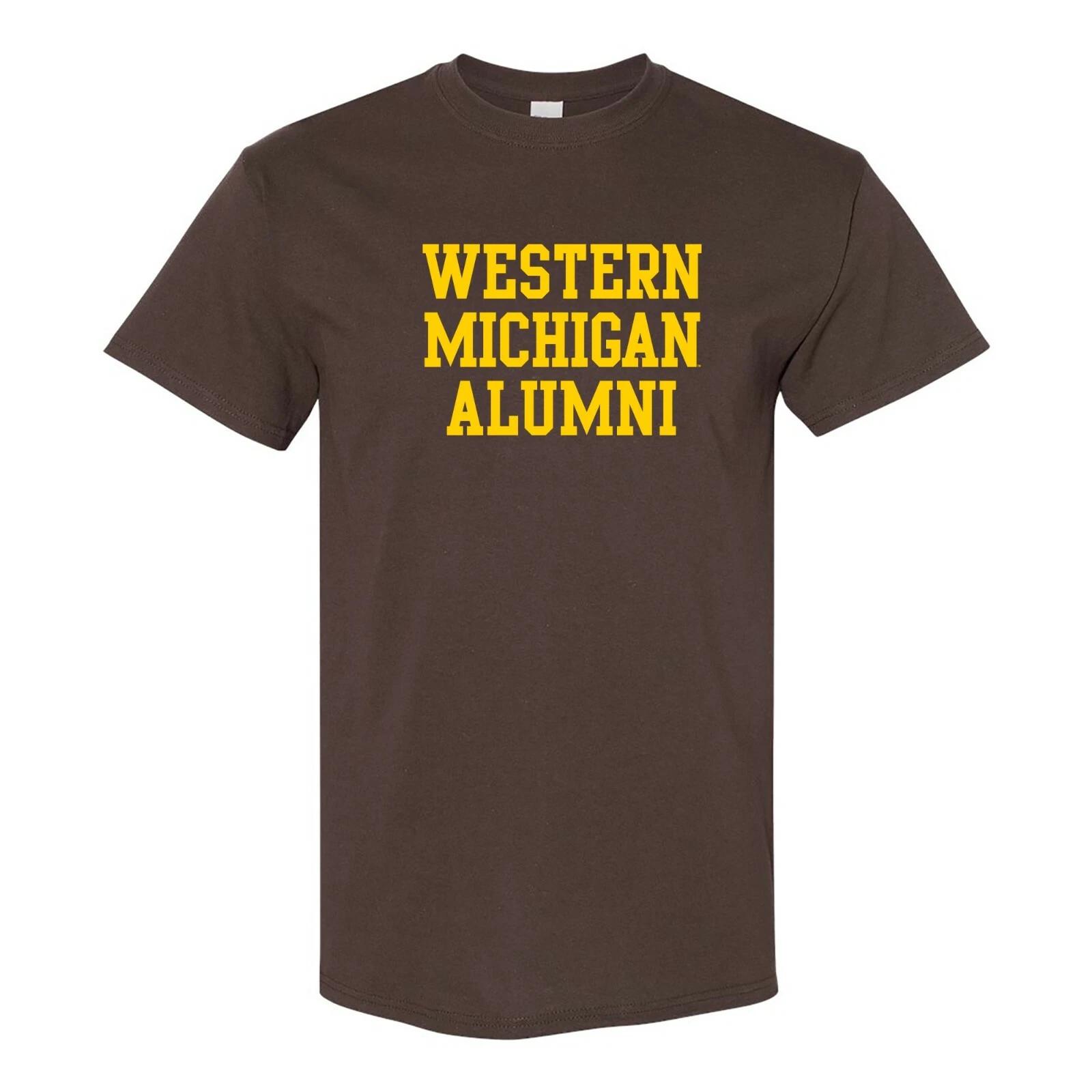 Western Michigan Broncos Basic Block Alumni Collegiate T Shirt - Dark Chocolate L