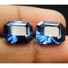 Natural Blue Sapphire Emerald Cut 21.35 Ct CERTIFIED Loose Gemstone Pair A-5171