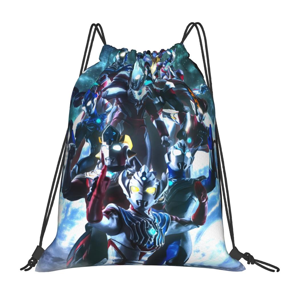 Custom Ultramans Drawstring Bags for Training Yoga Backpacks Men Women Anime Sports Gym Sackpack