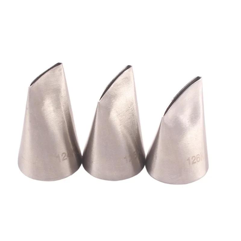 3pcs Rose Petal Nozzles Stainless Steel Pastry Nozzle Fondant Cake Decorating Nozzle Confectionery Icing Piping Tips Baking Tool