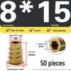 Zinc Alloy Hex Self-Tapping Nut with Washer for Furniture, Internal/External Thread, Medium Wood, Sizes M4-M8.