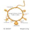 Luxury European & American Ocean-Inspired Stainless Steel Bracelet with Starfish & Seashell Design for Women – Non-Fading Titanium Jewelry