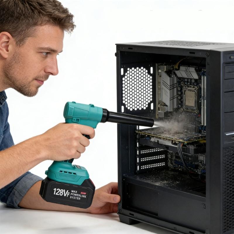 Rechargeable Cordless Leaves Blower Includes 2 Batteries 220V Light Weight Low Noise Handheld Blower for Gardening