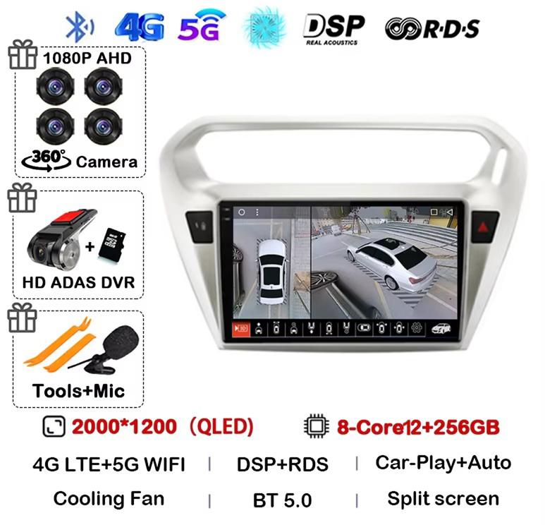 Android 14 Carplay Car Radio For Peugeot 301 Citroen Elysee 2013 2014 2015 2016 2017 2018 Multimedia Video Player GPS Stereo DSP