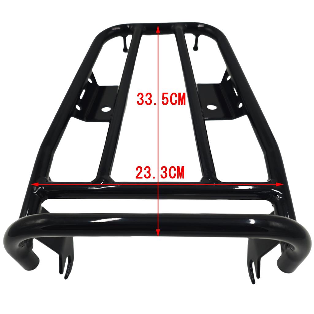 Yoothi Porte-bagages arrière Support de top-case pour Honda CT125 Hunter Cub (JA55/JA65) Acier Allié Noir Brillant
