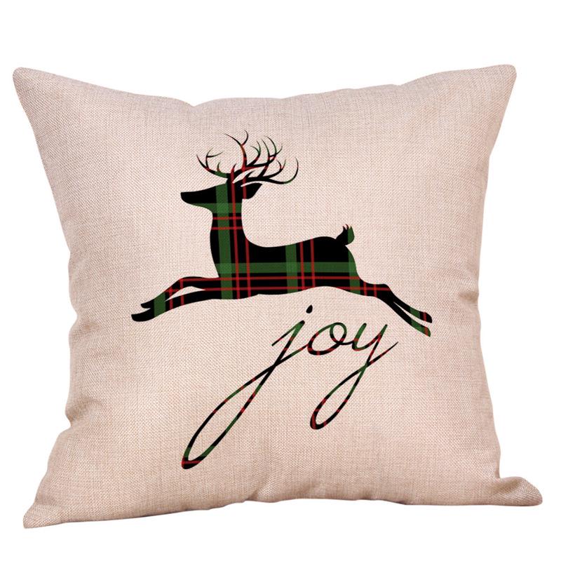 Cute Reindeer Series Skin-Friendly Linen Cushion Cover with Digital Print