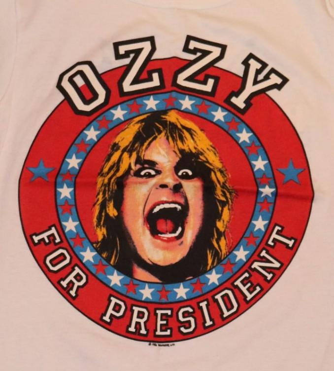 ОЗЗИ ОСБОРН В президенты Мужская Белая Хлопковая Футболка Все Размеры Унисекс Футболка XXXXL