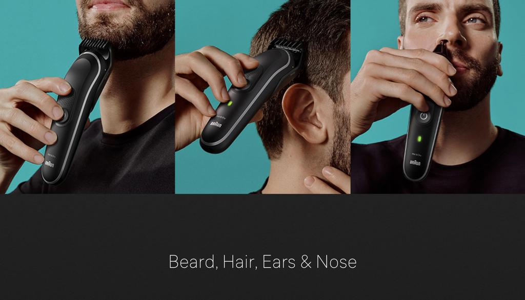 Braun Series 5 Body Trimmer Body Shaver MGK5420 Function for Nose 100 Minutes of Operation on a Single Charge - Men's Multi-Groomer, 9-in-1