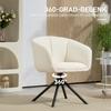 Armchair, Upholstered Chair with Comfortable Seat Shell, Swivel, Cozy Cover, up to 120 kg, Cream White