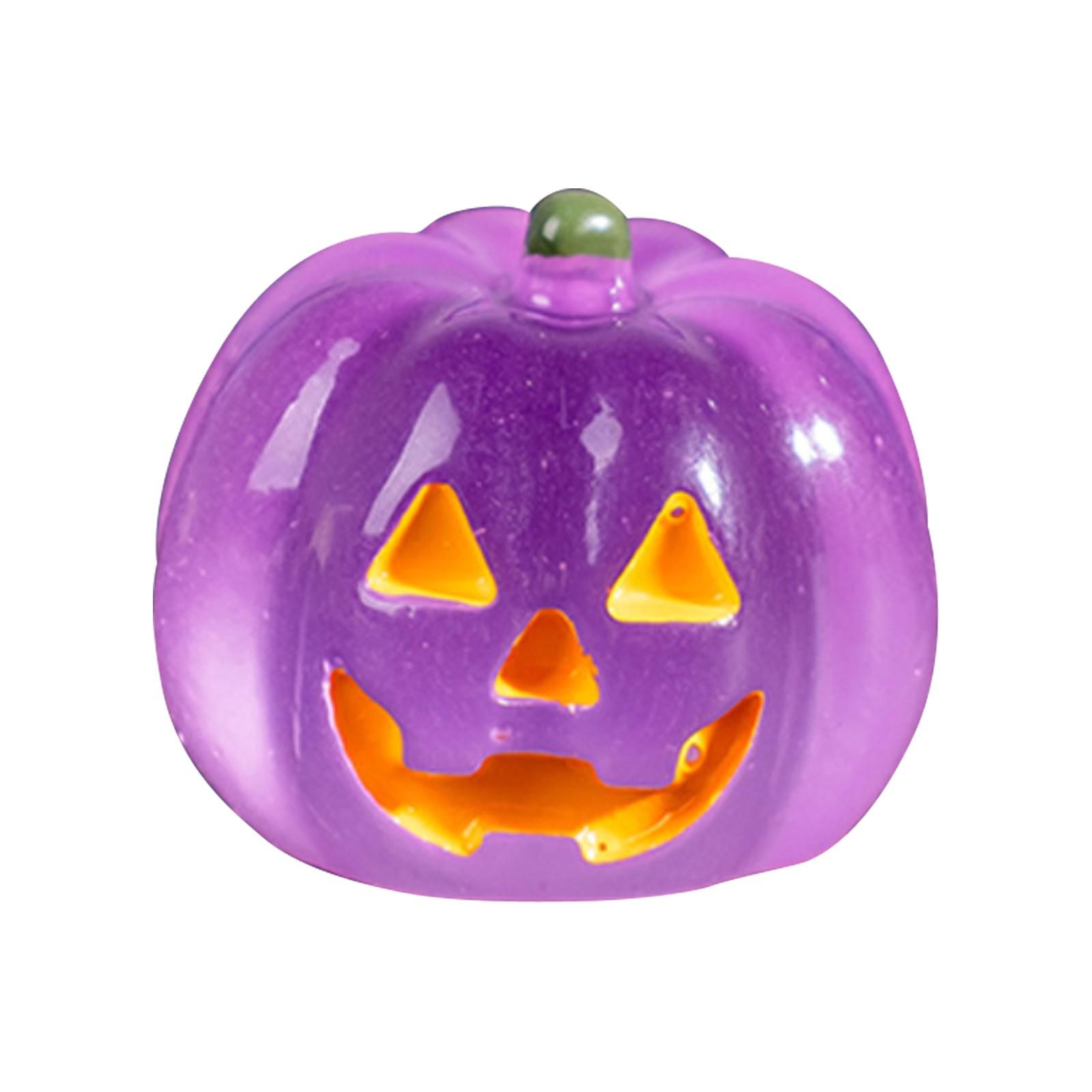

Halloween Night Light Pumpkin Head Pendant Resin Craft Ornament Desktop Car Decoration One Size фиолетовый