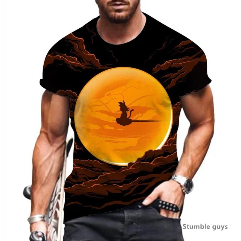 

2026 Мужская уличная мода Аниме Dragon Ball Футболка Унисекс Goku Vegeta Kakarot Super Saiyan Оверсайз S
