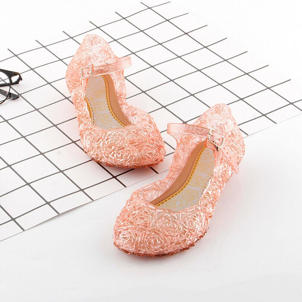 Kindersandalen Clogs Mode Kinder Mädchen Cosplay Verkleidungsparty Sandalen Kristall Prinzessin Ausgeschnitten Süßigkeiten Farbe Schuhe