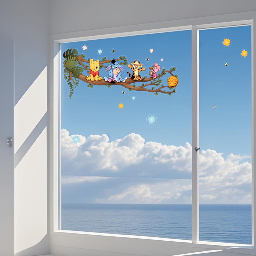 Cartoon Winnie The Pooh Wall Sticker Design Suitable For Bedrooms Living Rooms And Various Settings Party Decoration Ideal Gift