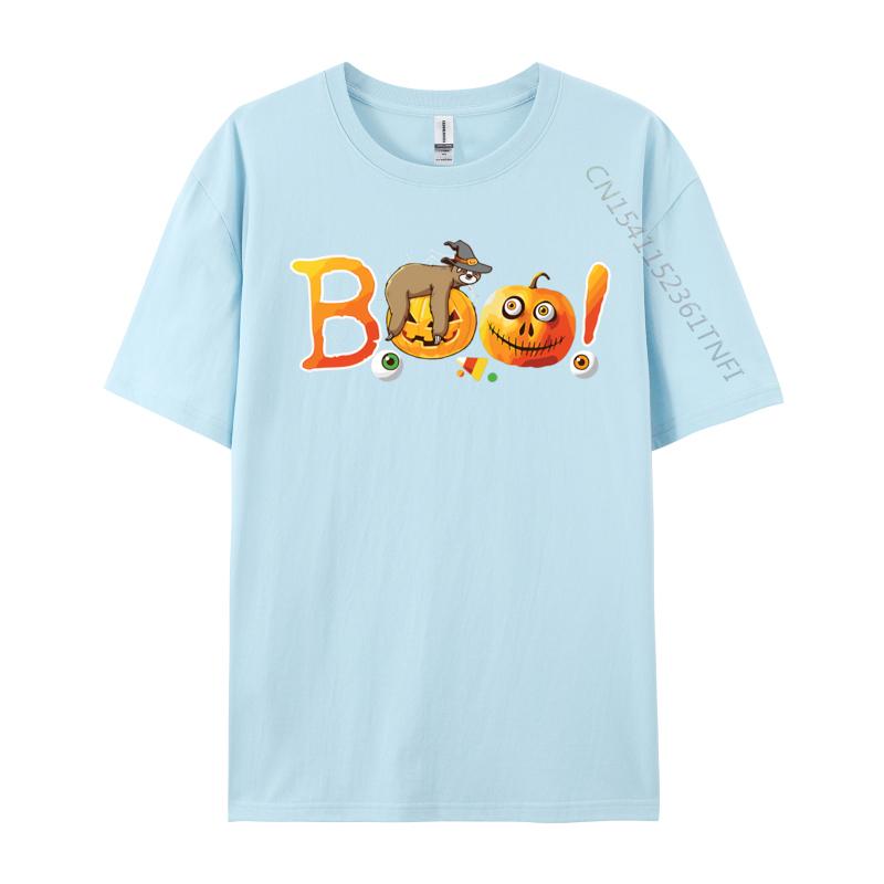 Clothing Funny Halloween Boo Sloth Pumpkin T Shirts Unisex Tee Shirts Graphic Unisex Tops Tees Clothes Retro Cotton