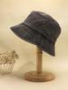 1pc Women Solid Color Washed Bucket Hat, Foldable Distressed Fishing Cap For Outdoor Sunshade, Unisex Style, Suitable For Daily