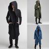 Men's Hooded Cardigan Trench Coat Streetwear Hooded Windbreaker Autumn Winter Jackets Men