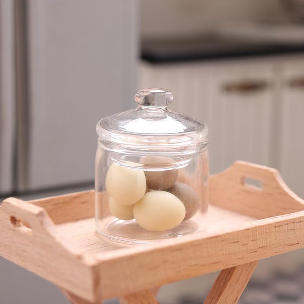 UPKOCH 6pcs Miniature Glass Jar Doll House Decor Mini Jars for Unique House Decoration for Bedroom and Dressing Accessories