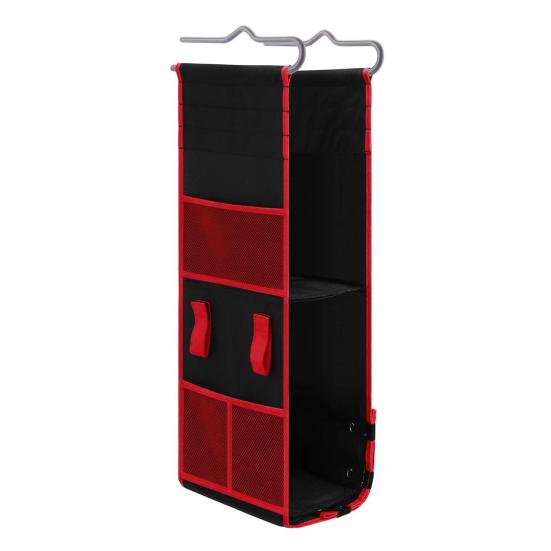 Locker Shelf Organizer 3-Tier Hanging Storage Bag Locker Storage Rack with Side Pockets Hooks for School Gym Closet