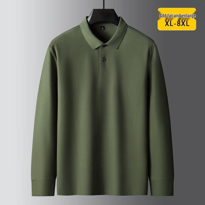 

Мужская хлопковая мерсеризованная рубашка-поло с длинным рукавом большого размера 8XL