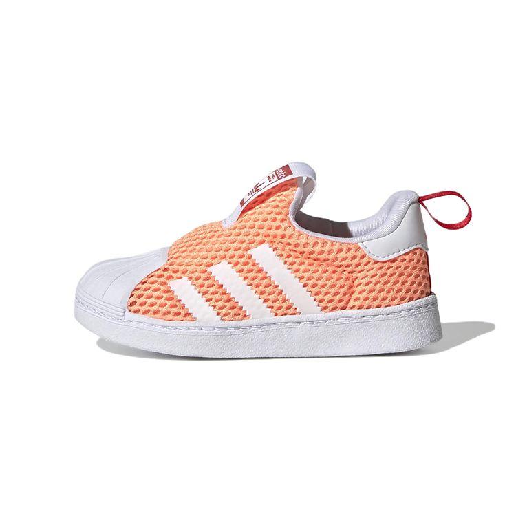 Adidas Originals Superstar Series Comfortable Versatile Low-Top Walking Shoes Baby Shoes Orange GY9144