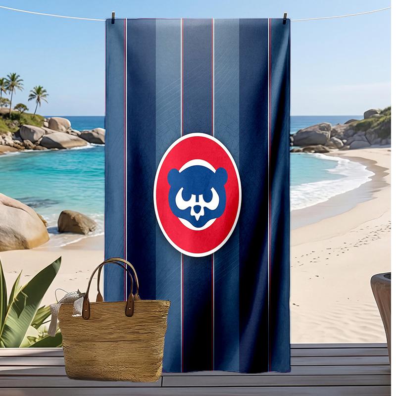Chicago Cubs Print Beach Towel Soft Portable Quick?dry Towel For Pool Summer Vacation Outdoor Sport