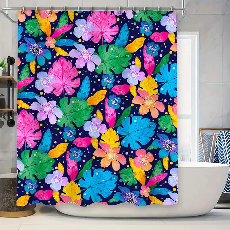 

Colorful Tropical Leaves Shower Curtain Bathroom Decor Waterproof Fabric Printed Home Accessories SizeCustomizable 90x180cm