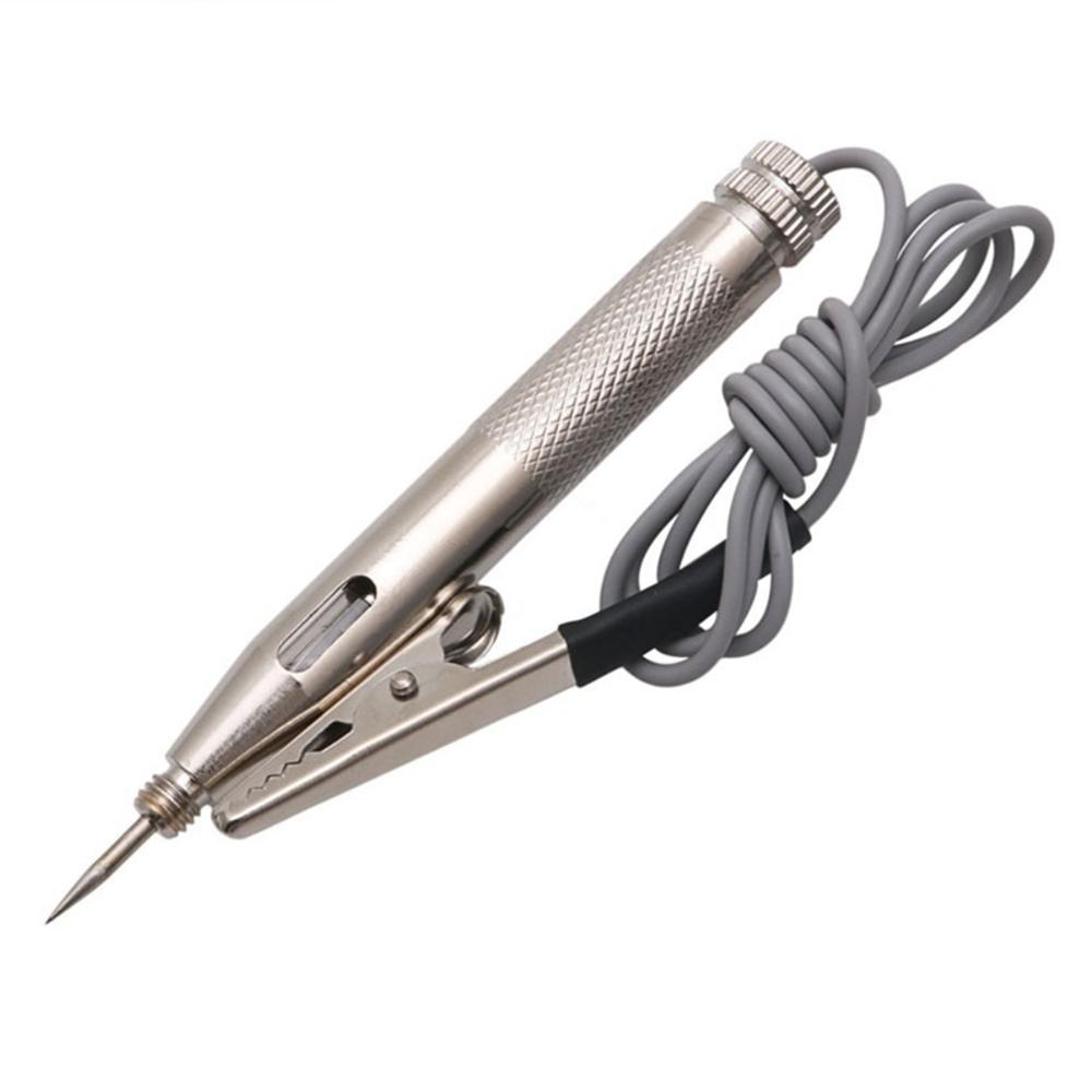 DC 6V 12V 24V Car Motorcycle Circuit Voltage Tester fuses Test Pen Automotive Circuit Tester Detector Cable and Clip серебряный
