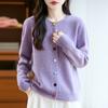 QingHe Cashmere Women's 30% Cashmere Cardigan - Soft & Warm Wool Blend Sweater