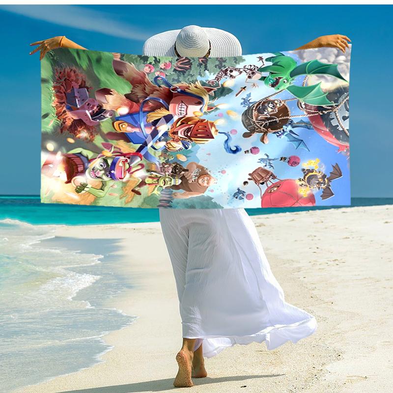 Ultra-Soft Beach Towel with Clash Royale Theme,Ideal for Pool - Camping, Diving - Perfect Travel Essential, Vibrant Beach Towel.