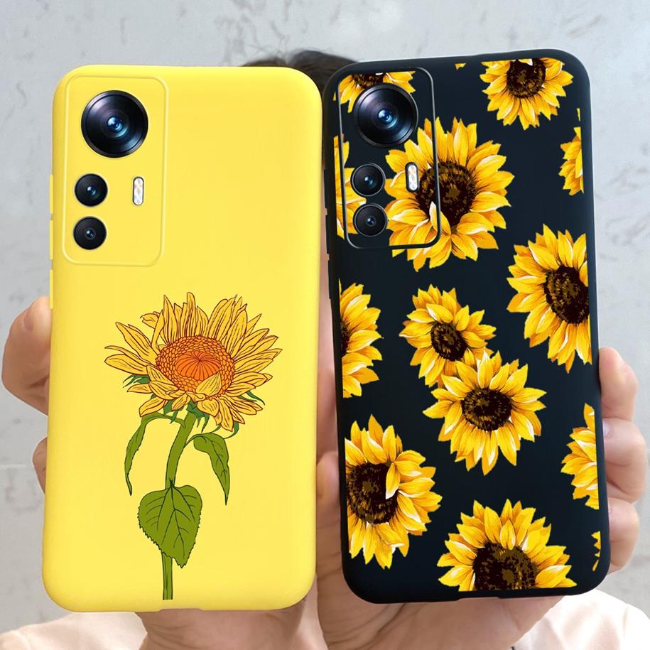 For Xiaomi 12T Pro Case 2022 Cute Sunflower Pretty Girls Cover Silicone Soft Phone Case For Xiaomi Mi12T Mi 12T Pro Cover Bumper