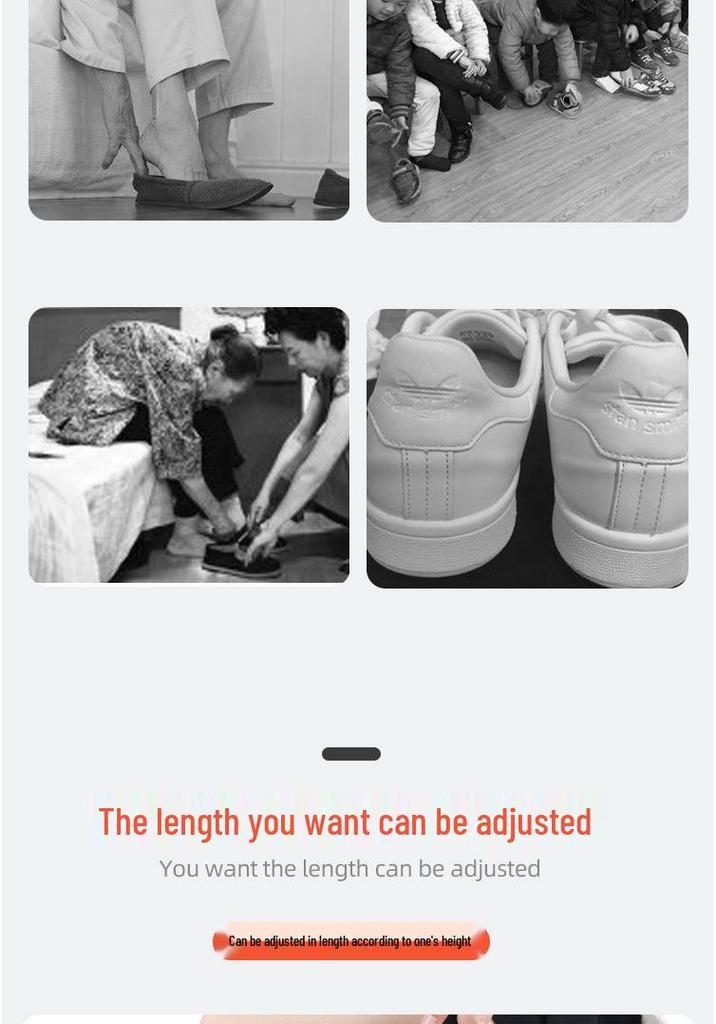 Adjustable Retractable Shoehorn with Long Handle for Elderly, Pregnant Women, and Easy Use