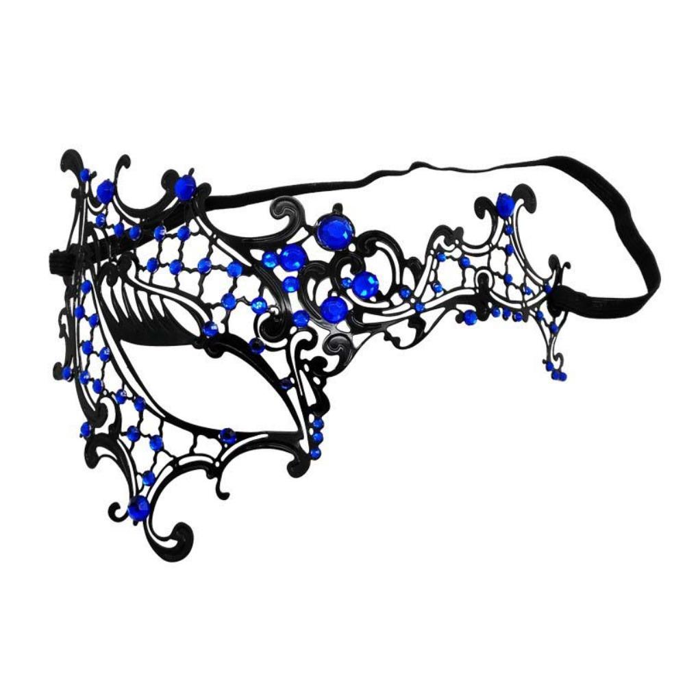 

Venetian Black Lace Metal Mask Handmade Masquerade Princess Mask Carnival Costume Props Style 2