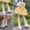 Womens Knee High Leg Warmer Socks Sweet Lace Ankle High Bandage Leg Sleeve Boot Long Tube Lace Leg Sleeve Calf Covers