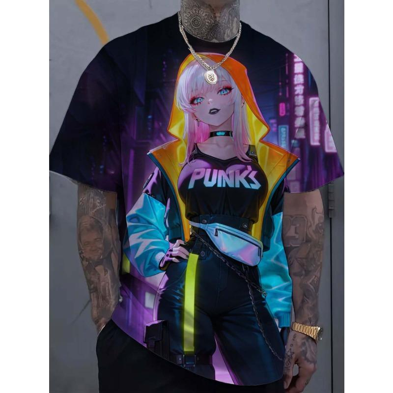Men's T-shirt Cartoon Sexy Girl graphic T shirts Summer Fashion Casual streetwear 3D