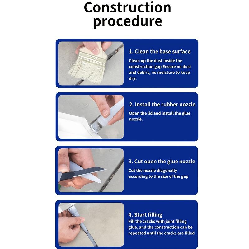 Mastic de réparation de fissures pour bétonAdhésion Forte, Convient pour les Tuyaux, Toits, Murs, Réparation de Fuites de Toit,, Étanchéité Durable
