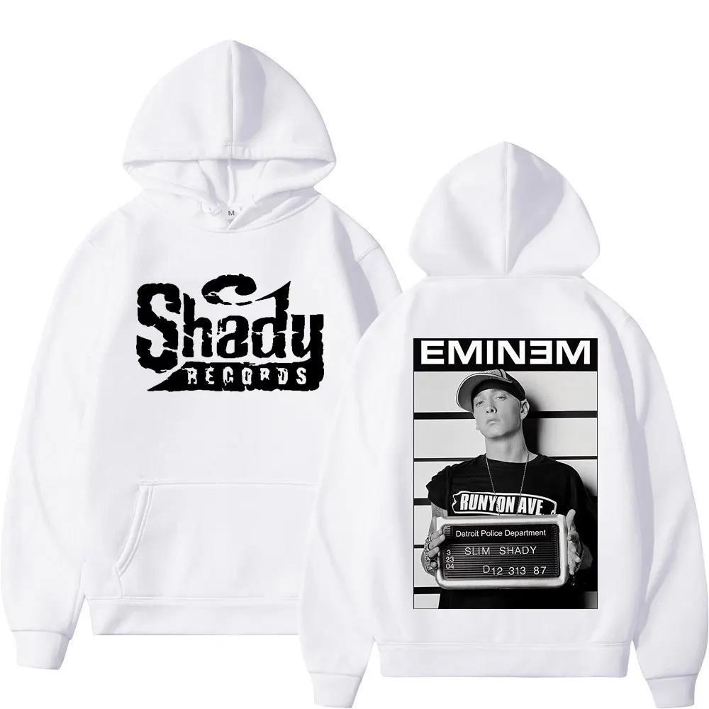 European and American Men's Hooded Sweatshirt Rapper Eminem Print Adult Outdoor Street Casual Warm Long-sleeved Sweatshirt