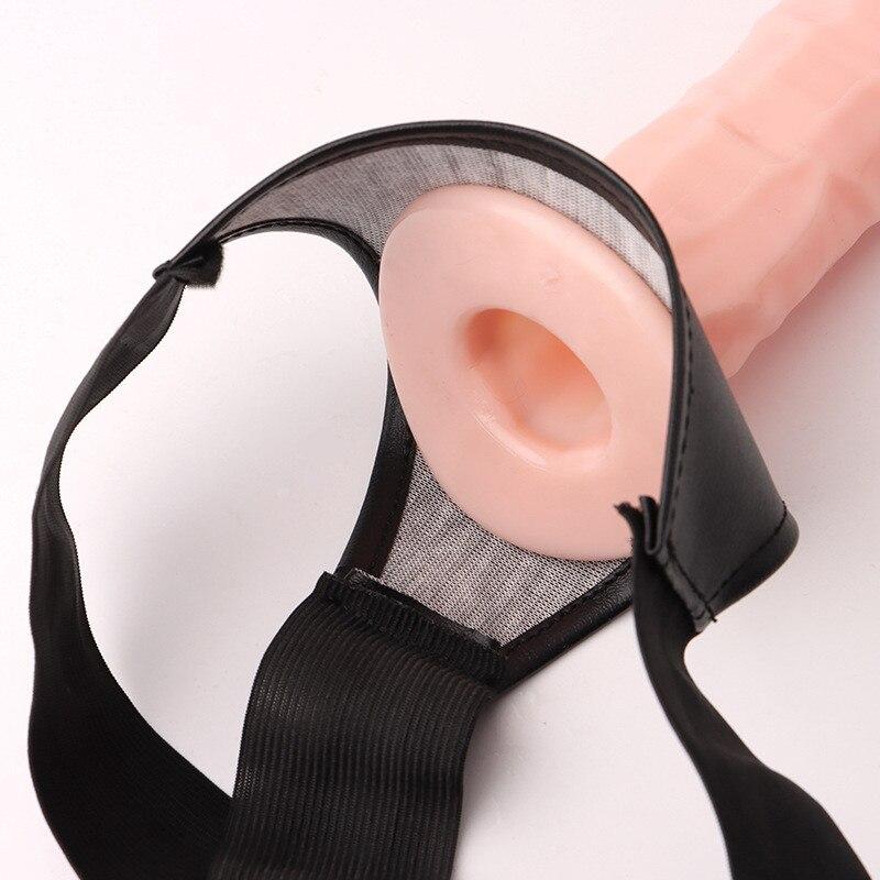 Men Strap On Dildo Panties Wearable Hollow Penis Lengthen Sleeve Strapon Dildo Pants Harness Belt for Man Sex Toys for Woman Gay