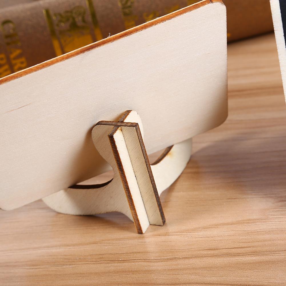 10PCS Wooden Mini Blackboard Chalkboard Message Note Board With Stand Holder Clip