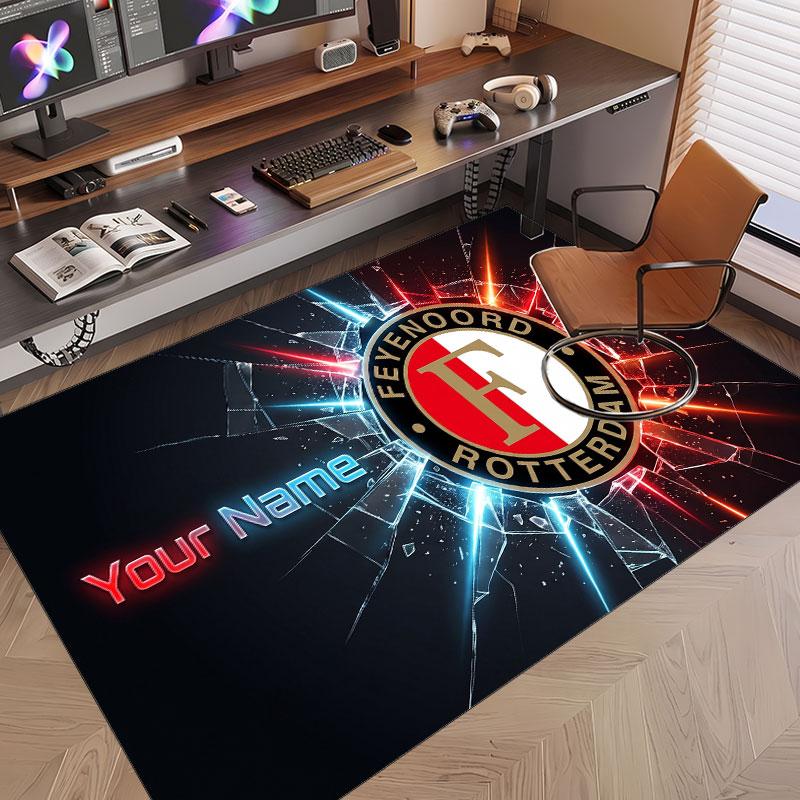 Tappeto Personalizzato Modello Feyenoord Stampa Nome Testo Morbido Antiscivolo Tappeto per Pavimento per Casa Decorazione Interna