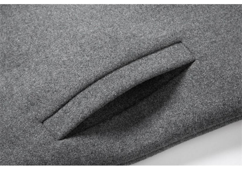 Men's Mid-Length Cashmere Woolen Coat - Winter Business Slim-Fit Windbreaker.