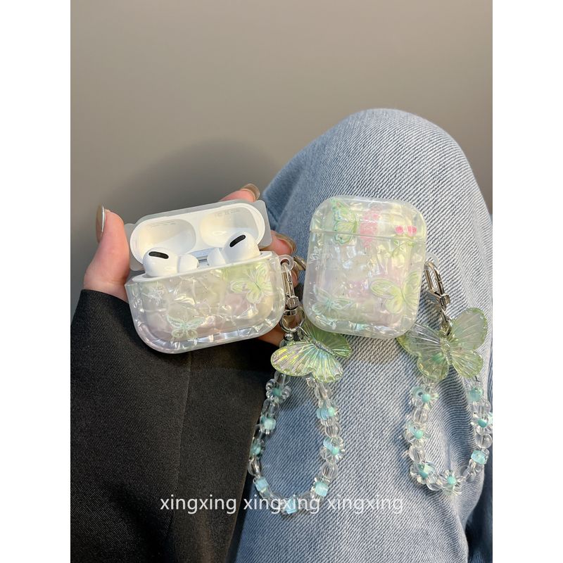 

INS Корейский стиль Узор ракушки Бабочка Цветок для Airpodspro2 Защитный чехол 4 поколение 3 поколение Чехол для Bluetooth-наушников Apple airpods3 Shell butterfly flower [single shell]]