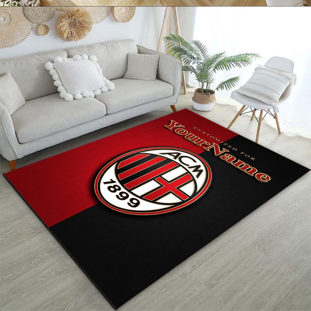 Ac Milan Customize Your Name Carpet Design for Bedrooms Study room Living Rooms Kitchen Antislip Carpet Anime Office Decor