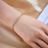 Gold Plated CZ Tennis Bracelet with Bar Charm, Dainty Cubic Zirconia Link Chain Bracelet, Elegant Jewelry for Women Gift