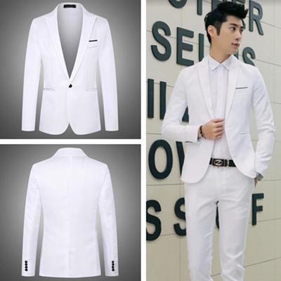 Business and Leisure Suit Lang Groomsman Wedding A Grain of Buckle Men's Suit Coat