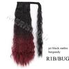 Corn Wavy Long Ponytail Synthetic Hairpiece Wrap On Clip Hair Extensions Ombre Ponytail